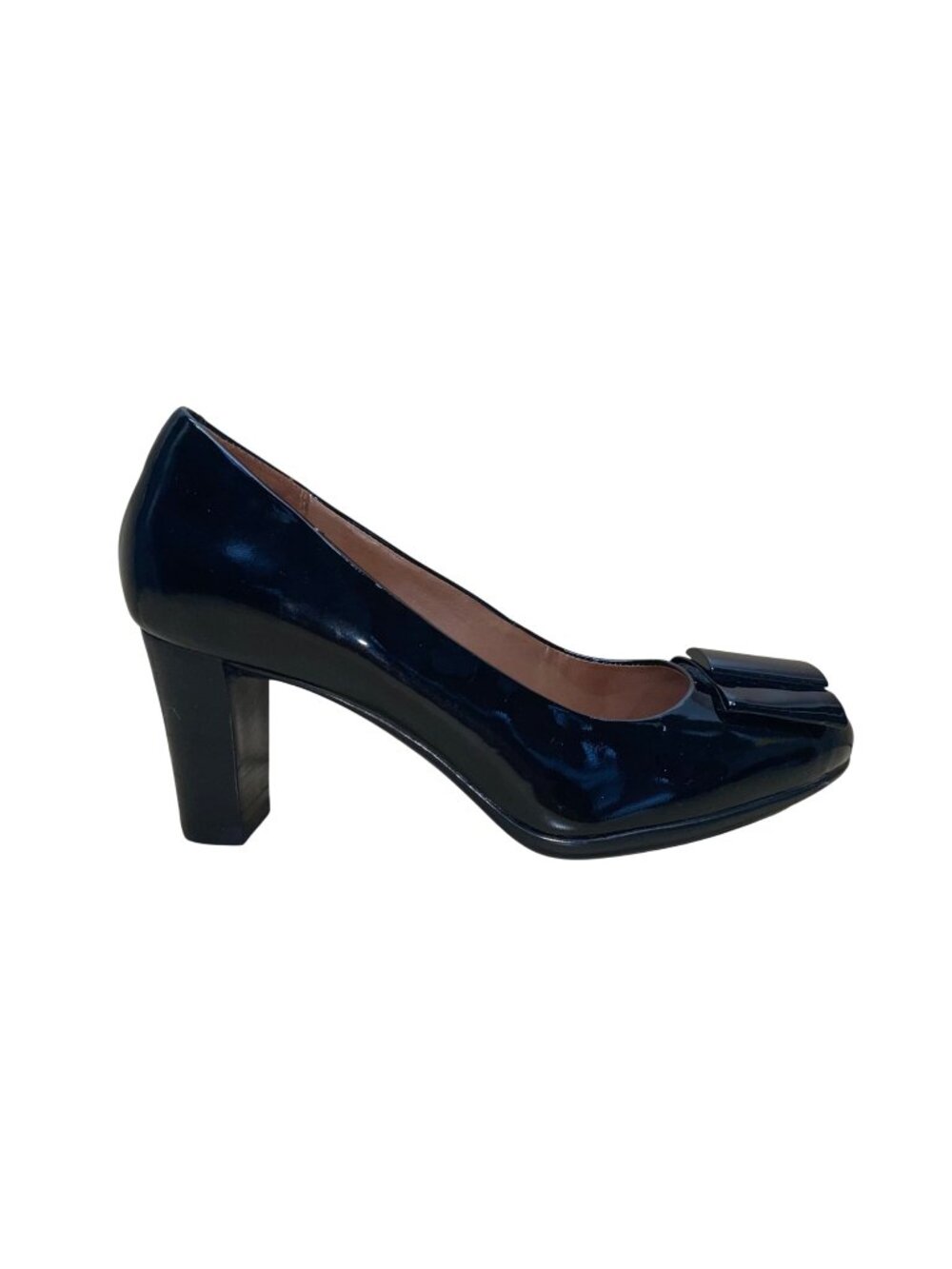 Clarks Artisan Women’s Black Patent Leather Bow Detail  Heels Size 7.5M